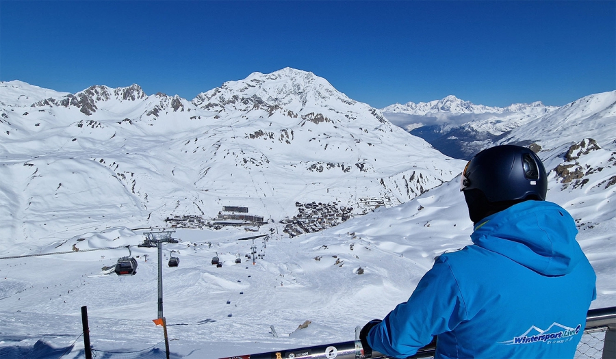 Uitzicht over de lift en pistes bij Tignes Val Claret.